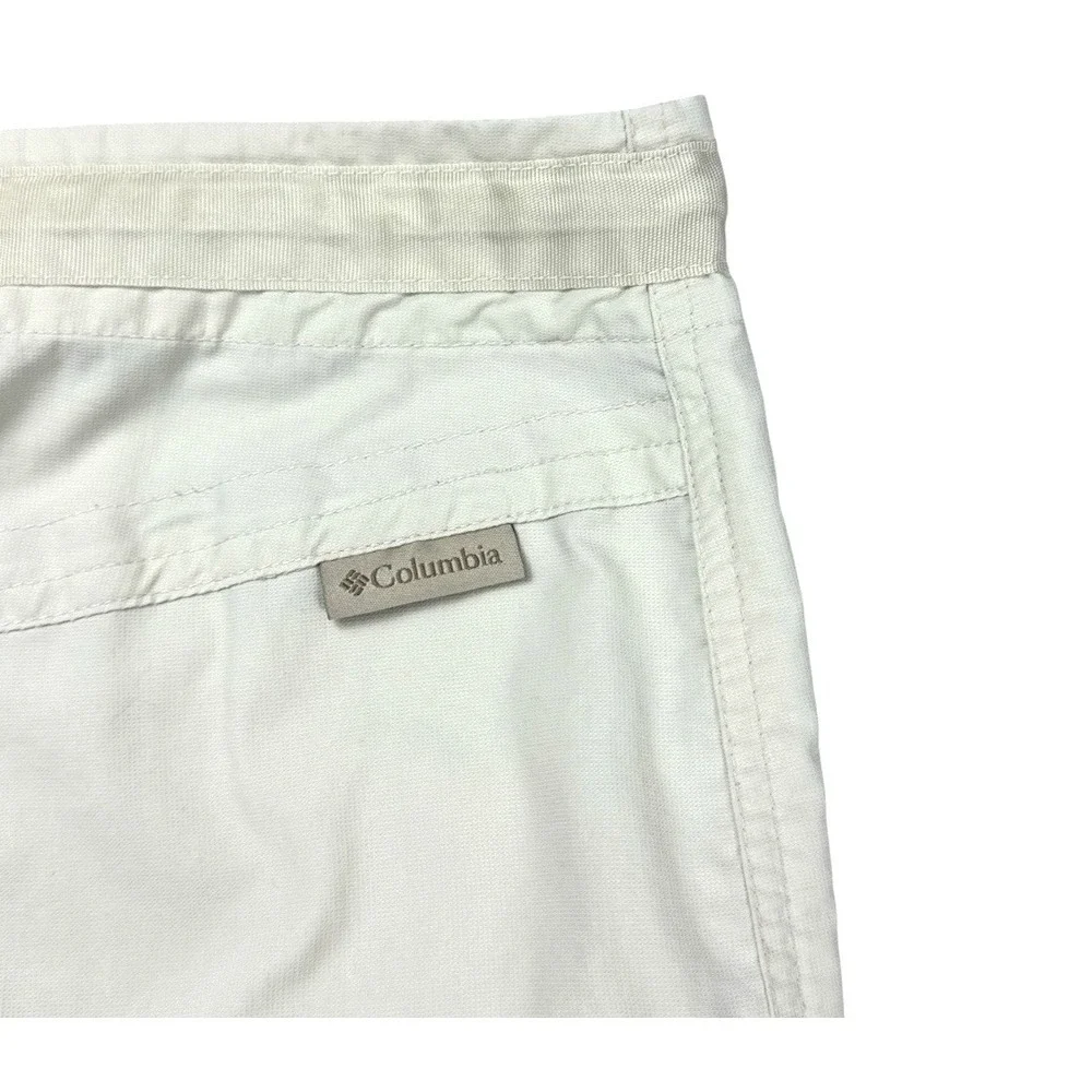 Columbia Womens Medium Beige Nylon Cargo Skirt Outdoor Hiking Drawstring Waist